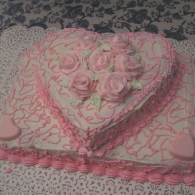 25Th Anniversary Tiered Heart Cake