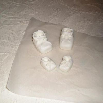Marshmallow Fondant Booties