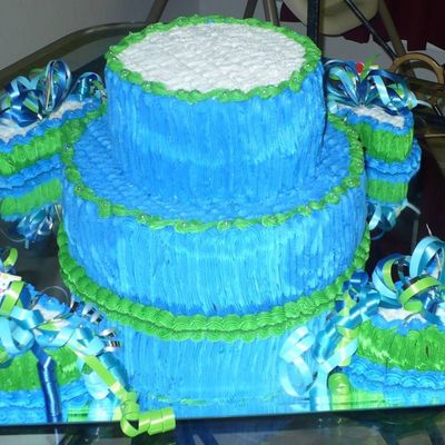 Blue/green Birthday Cake