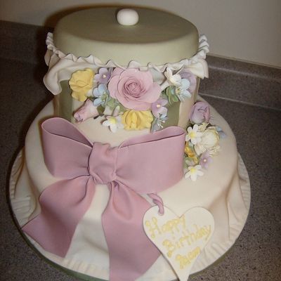 Hat Box , Gumpast Flowers