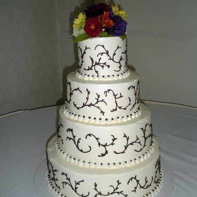 Round With Brown Scrolls