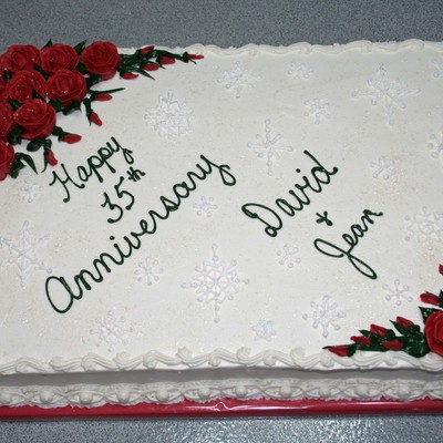 Snowflake Anniversary Cake