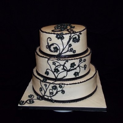 Ivory & Black Buttercream