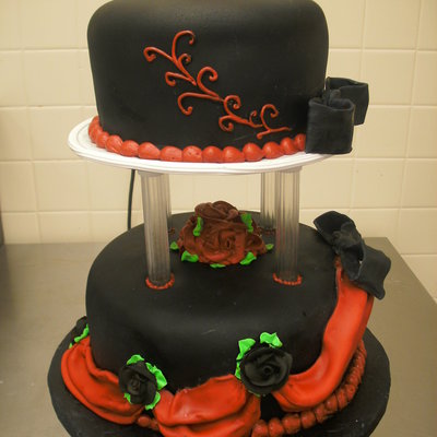 Halloween/gothic Wedding Cake