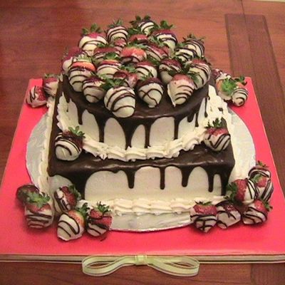 Birthday Cake With Strawberries