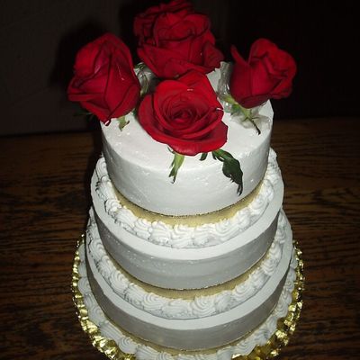 3 Tier With Gold Accents