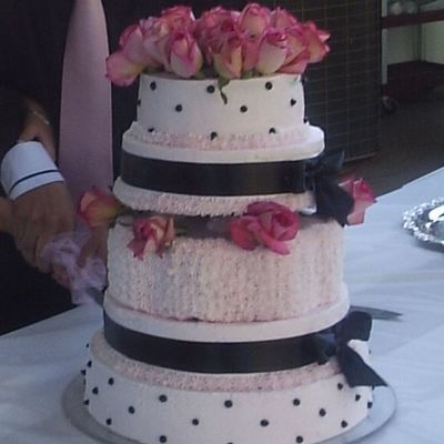 Pink And Black Vintage Cake