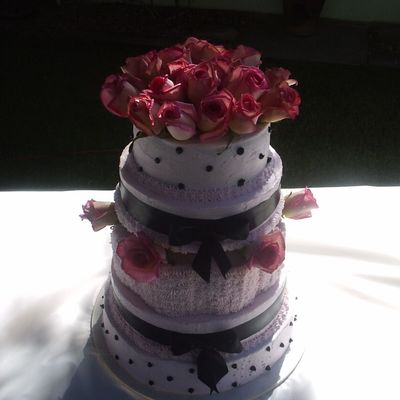 Pink And Black Wedding Cake