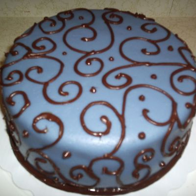 Blue Mmf With Chocolate Scrolls