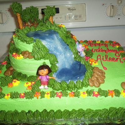 Dora The Explorer Waterfall Cake