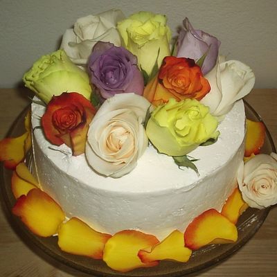 Fresh Roses And Rose Petals