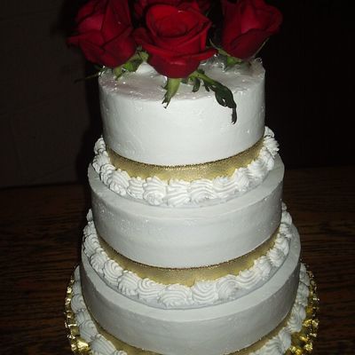 3 Tier With Gold Accents