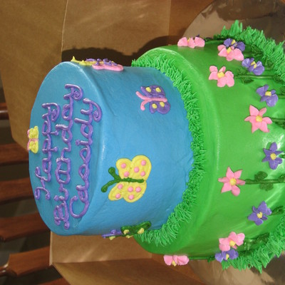 Butterfly And Flower Cake