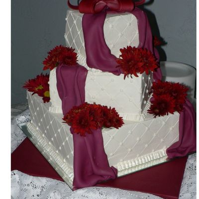 Burgundy Square Wedding