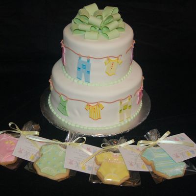 Clothesline Baby Shower Cake