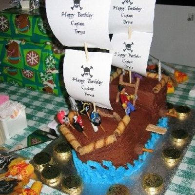 Pirate Ship 3-D Cake