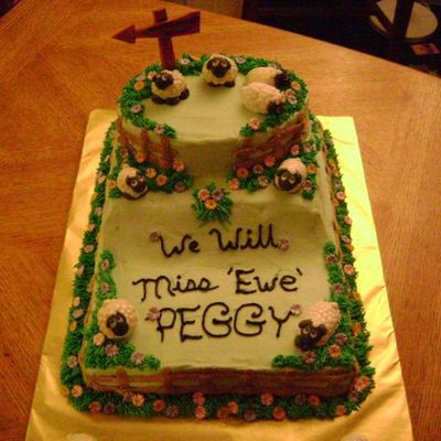 "we Will Miss Ewe" Retirement Cake