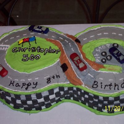 Figure 8 Race Track Birthday Cake
