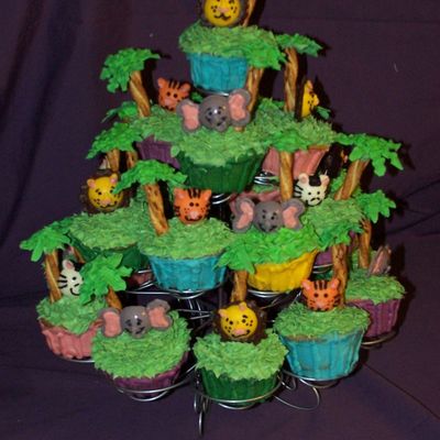 Jungle Animal Cup Cakes