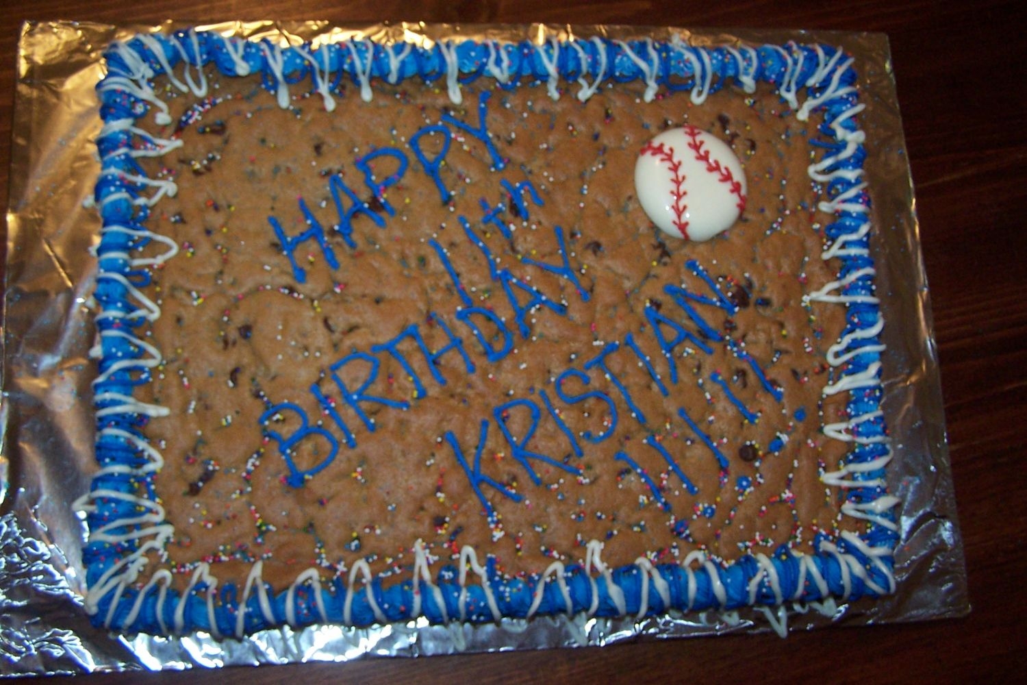 Baseball Birthday Cookie