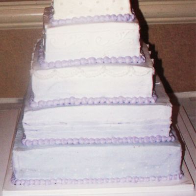 Square Purle Wedding Cake