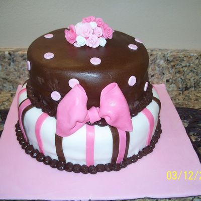 Two Tier Cake With Bow