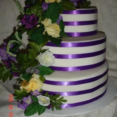Triple Purple Stripe With Flowers