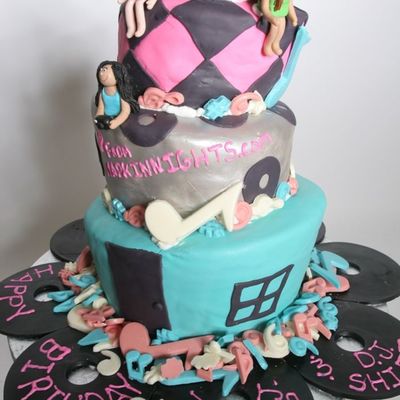 House Music Themed Topsy Turvy Cake