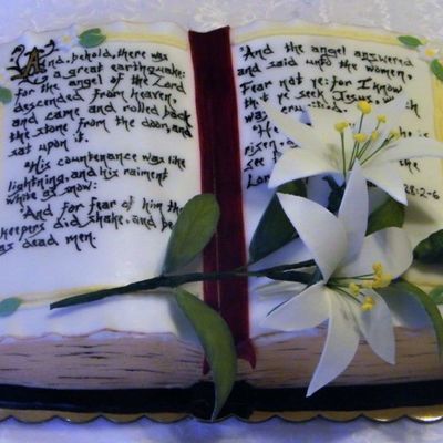 Bible Cake W/ Matthew 28:2-6
