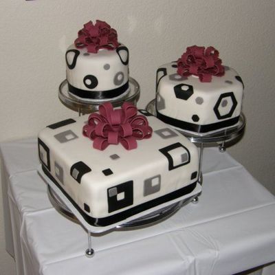 Multi Shaped Staggered Wedding Cake