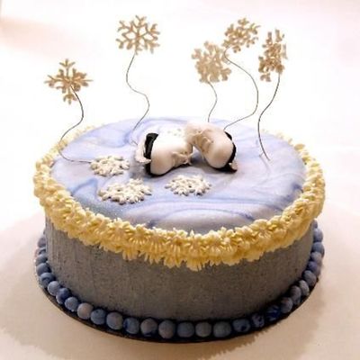 Winter Cake With Skates