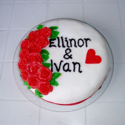 White Cake With Flowers