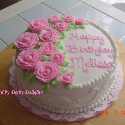 Birthday Pink Roses Cake