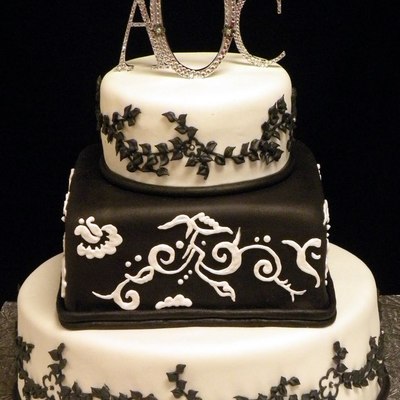 Black And White Wedding Cake