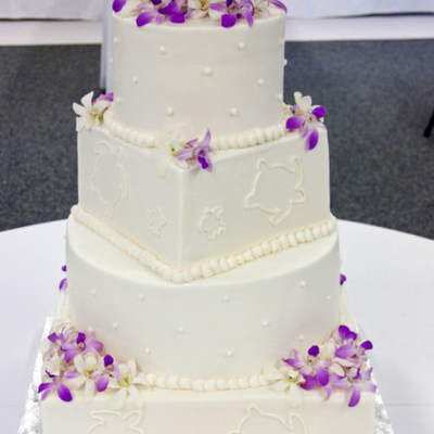 Hawaiian Themed Wedding Cake