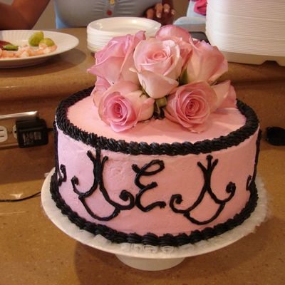 Pink And Black Girly Cake