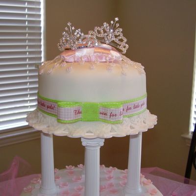 Top Tier Of Twin Baby Shower Cake