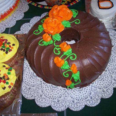 Chocolate Cake With Orange Roses