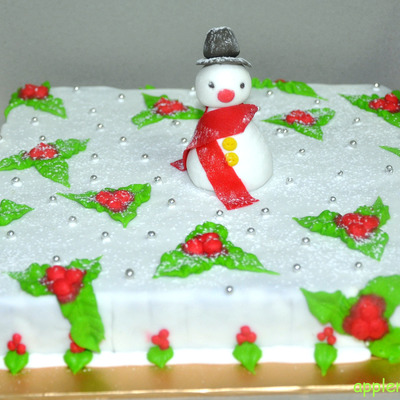 Christmas Snowman Cake