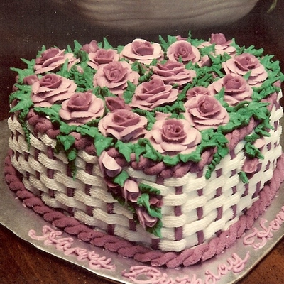 Heart Basket Of Roses