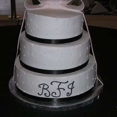 3 Tier Round With Fondant Bow And Satin Ribbon Trim
