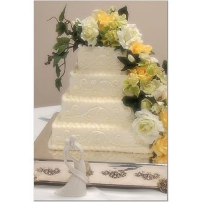 Buttercream Tier With Flower Swag