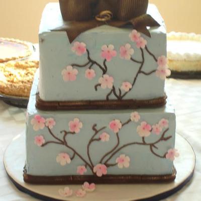 Cherry Blossom Engagment Cake