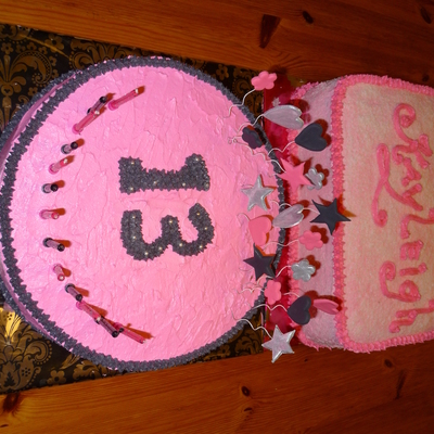 Pink & Black Cakes For Kayleigh