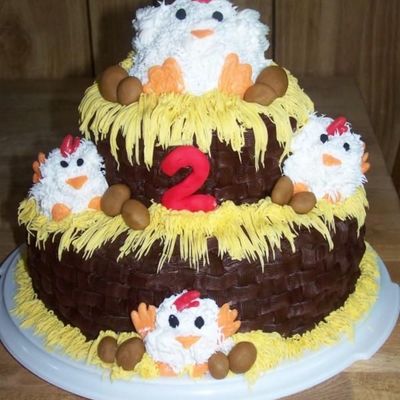 Chicken Coop Birthday Cake