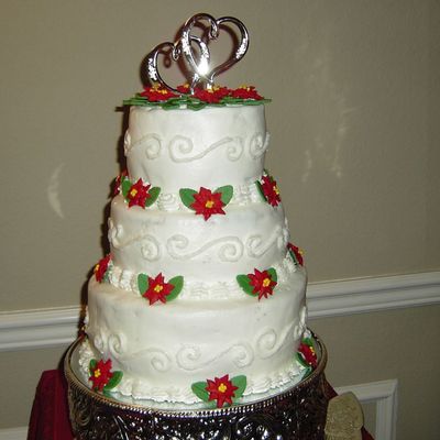 30Th Anniversary Poinsettia Cake