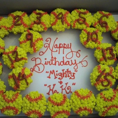 Softball Cupcakes