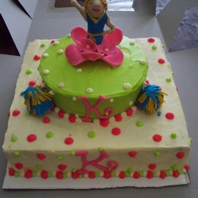 2 Tier Cheerleader Cake