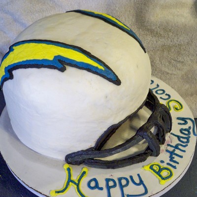 3D Chargers Helmet Cake