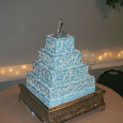 Blue Squares With Scrolls